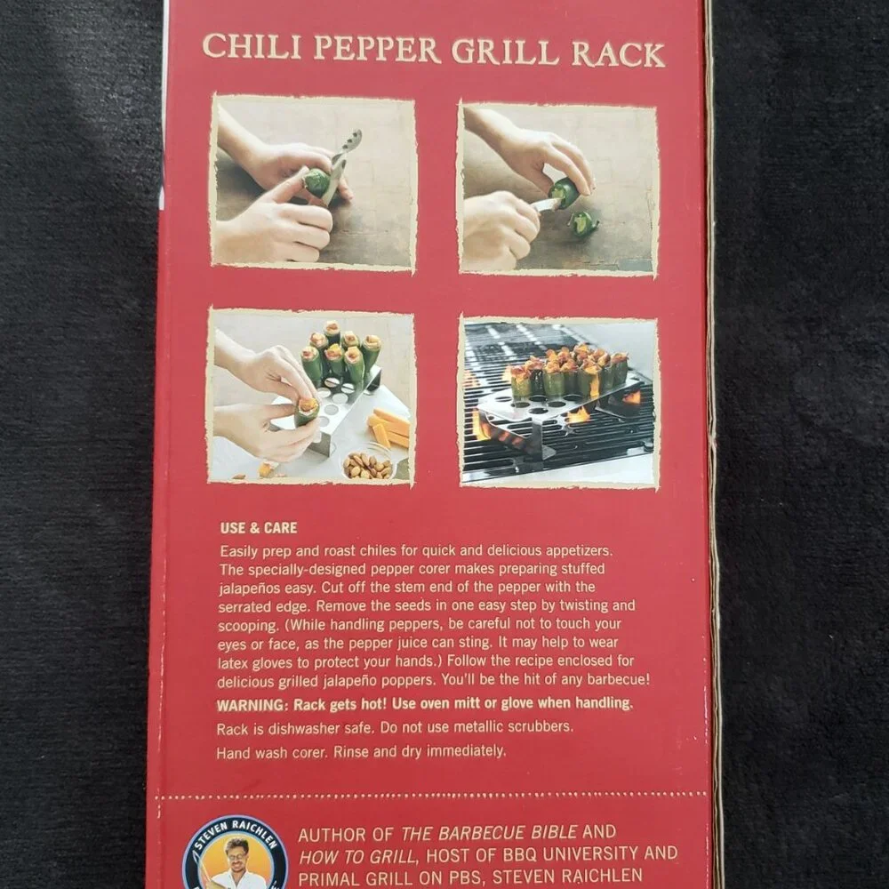 (NWT) Sur la Table Chili Pepper Grill with Rosewood Corer
